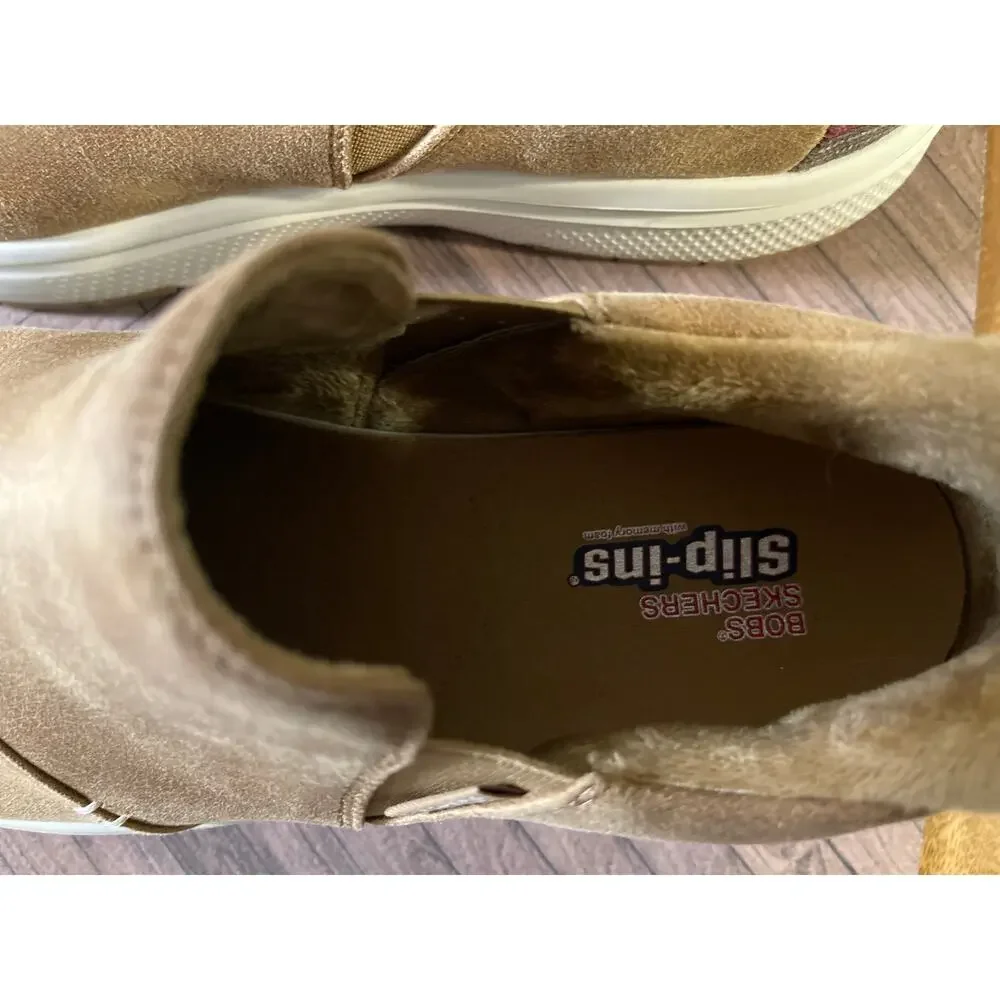 Bobs Sketchers slip-ins Comfort shoes Wom size 9.5 Memory Foam Brown slip-ons
